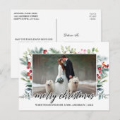 Calligrafie Weihnachtsgrün Hochzeitsstift Foto Postkarte (Vorne/Hinten)