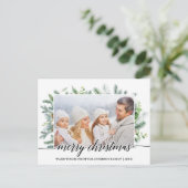 Calligrafie Weihnachtskieferngebirge Foto Postkarte (Stehend Vorderseite)