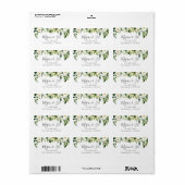 Calligrafie White Floral Greenerity Wedding Adressaufkleber (Vorne)