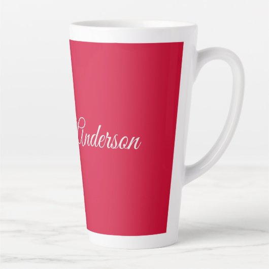 Calligrafischer Name Elegance Cherry Red Personali Milchtasse (Rechts)