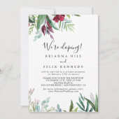 Calligrafischer Tropenblumenbau Empfang Einladung (Vorderseite)