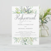 Calligrafisches Abendessen mit botanischer Probe Einladung (Stehend Vorderseite)