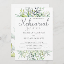 Calligrafisches Abendessen mit botanischer Probe Einladung