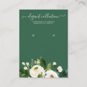 Calligrafisches Elfenbeingrün, Blütendarstellung Visitenkarte
