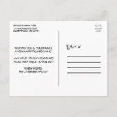 Calligrafisches Kariertes Kunsthandwerk Erntedank Postkarte (Rückseite)