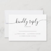 Calligrafisches Skript Einfache moderne Hochzeitsk RSVP Karte (Vorderseite)