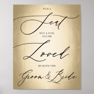 Calligrafisches Skript Gold Pick Ein Sitzkissenzei Poster