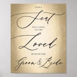 Calligrafisches Skript Gold Pick Ein Sitzkissenzei Poster