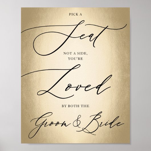 Calligrafisches Skript Gold Pick Ein Sitzkissenzei Poster (Vorne)