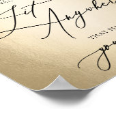 Calligrafisches Skript Gold Sit Anywhere Wedding S Poster (Ecke)