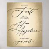 Calligrafisches Skript Gold Sit Anywhere Wedding S Poster (Vorne)