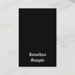 Calligrafisches Skript Klassischer Schwarz-weißer Visitenkarte
