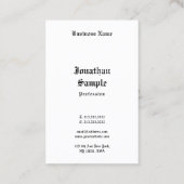 Calligrafisches Skript Klassischer Schwarz-weißer Visitenkarte (Rückseite)