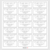 Calligrafisches Skript Wedding Guest Address Label (Blatt)