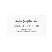 Calligrafisches Spätaufrufzeichen Adressaufkleber (Vorne)