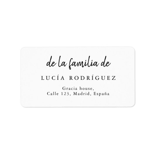 Calligrafisches Spätaufrufzeichen Adressaufkleber (Vorne)