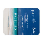 Calligrafy Beach Wedding speichert die Datumsmagne Magnet (Horizontal)