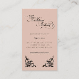 Calligrafy Beige & Black UAWG Wedding Website Begleitkarte