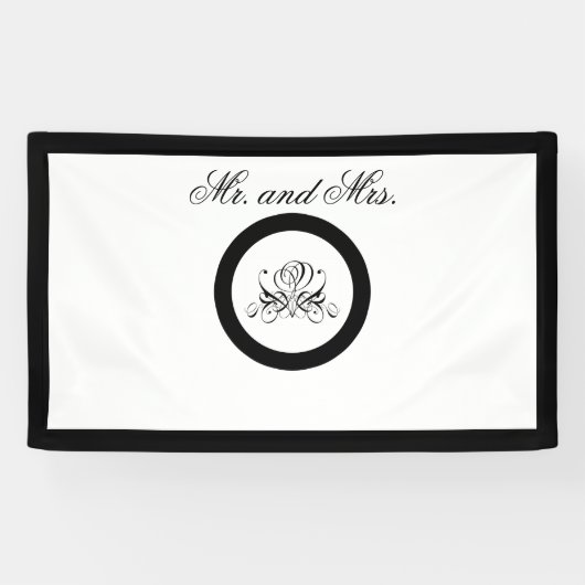 Calligrafy Black Rose Wedding Banner (Horizontal)
