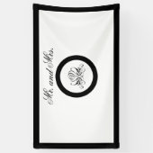Calligrafy Black Rose Wedding Banner (Vertikal)