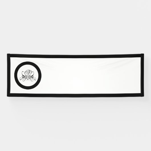 Calligrafy Black Rose Wedding Banner (Horizontal)