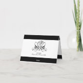 Calligrafy Black Rose Wedding Dankeskarte (Rückseite)