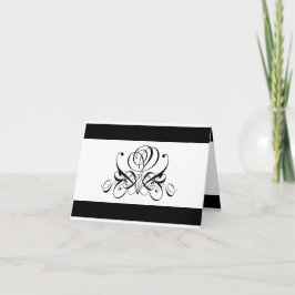 Calligrafy Black Rose Wedding Dankeskarte