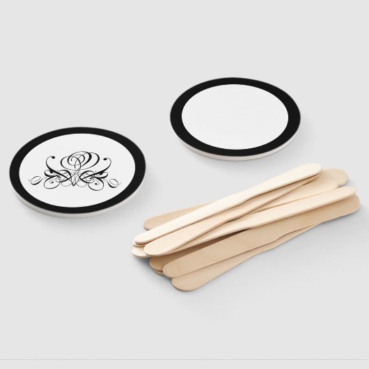 Calligrafy Black Rose Wedding Fächer (Non-assembled)