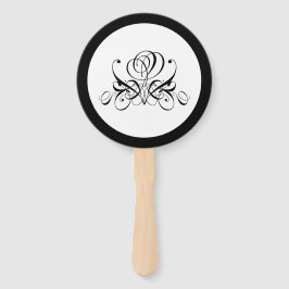 Calligrafy Black Rose Wedding Fächer