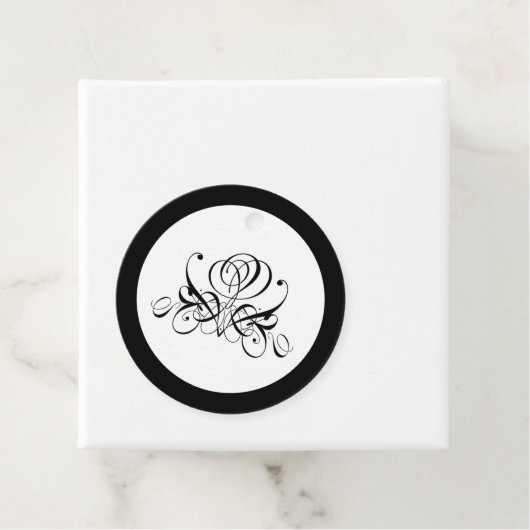 Calligrafy Black Rose Wedding Geschenkanhänger (Beispiel)