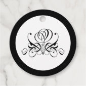 Calligrafy Black Rose Wedding Geschenkanhänger (Vorderseite)