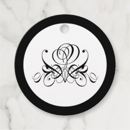 Calligrafy Black Rose Wedding Geschenkanhänger