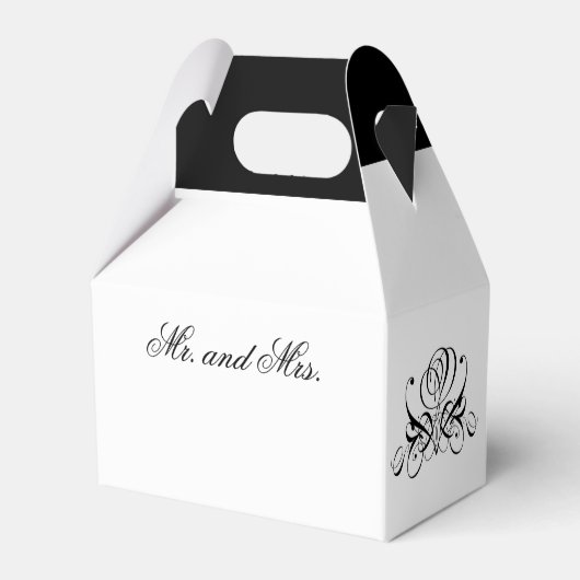 Calligrafy Black Rose Wedding Geschenkschachtel (Rückseite)