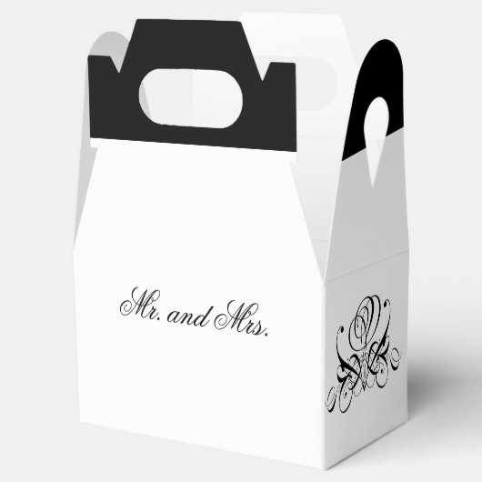 Calligrafy Black Rose Wedding Geschenkschachtel (Geöffnet)