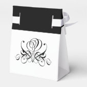Calligrafy Black Rose Wedding Geschenkschachtel (Rückseite)