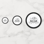 Calligrafy Black Rose Wedding Konfetti (Vorderseiten)