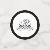 Calligrafy Black Rose Wedding Konfetti (Klein Vorderseite)