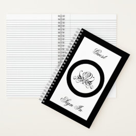 Calligrafy Black Rose Wedding Notizblock