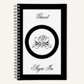 Calligrafy Black Rose Wedding Notizblock (Vorderseite)
