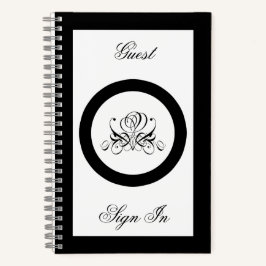 Calligrafy Black Rose Wedding Notizblock