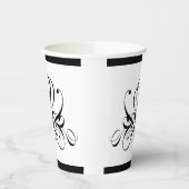 Calligrafy Black Rose Wedding Pappbecher (Links)