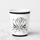 Calligrafy Black Rose Wedding Pappbecher (Vorderseite)