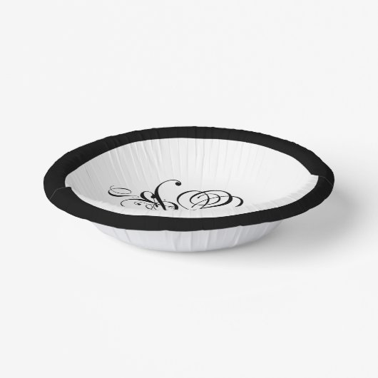 Calligrafy Black Rose Wedding Pappteller (Gewinkelt)
