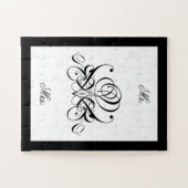 Calligrafy Black Rose Wedding Puzzle (Horizontal)