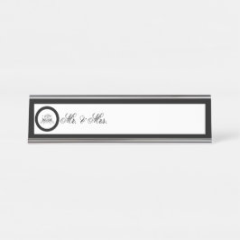 Calligrafy Black Rose Wedding Schreibtischnamensplakette