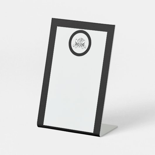 Calligrafy Black Rose Wedding Sockelschild (Vorderseite)