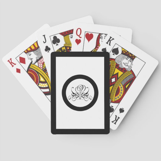 Calligrafy Black Rose Wedding Spielkarten (Rückseite)