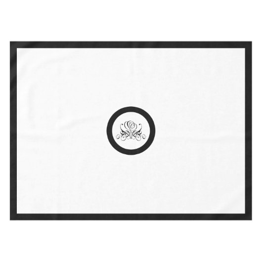 Calligrafy Black Rose Wedding Tischdecke (Vorderseite (Horizontal))