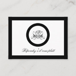 Calligrafy Black Rose Wedding Visitenkarte