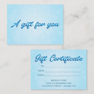 Calligrafy Bobble Small Business Geschenkgutschein Visitenkarte